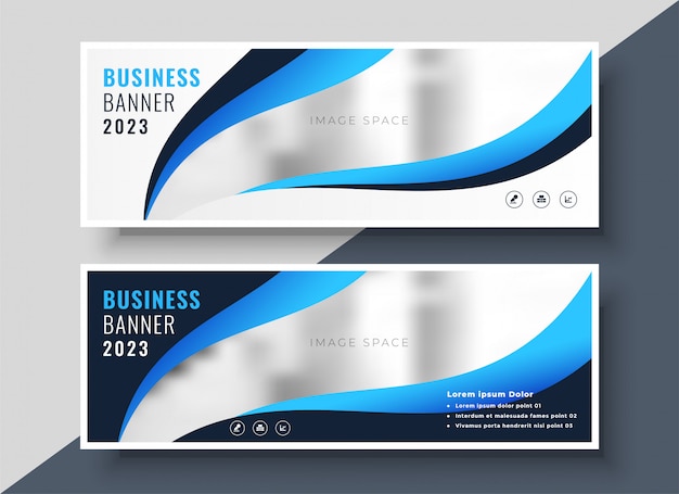 Stylish blue presentation business banner template