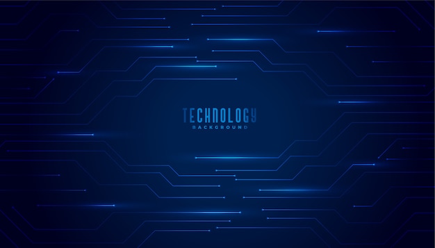 Vettore gratuito elegante blu tecnologia schema elettrico linee di fondo