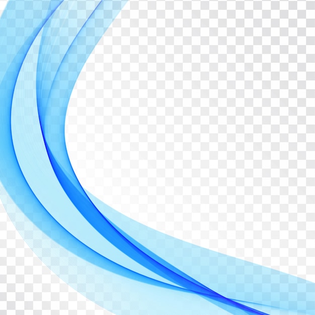 Free vector stylish blue wave transparent elegant background