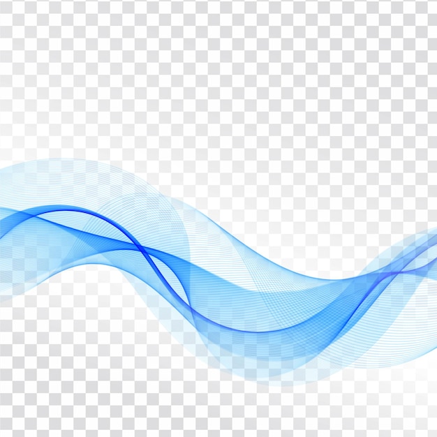 Free vector stylish blue wave transparent