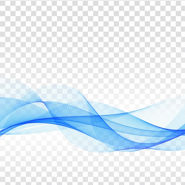 Free vector stylish blue wave transparent