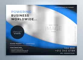 Free vector stylish blue wavy business brochure