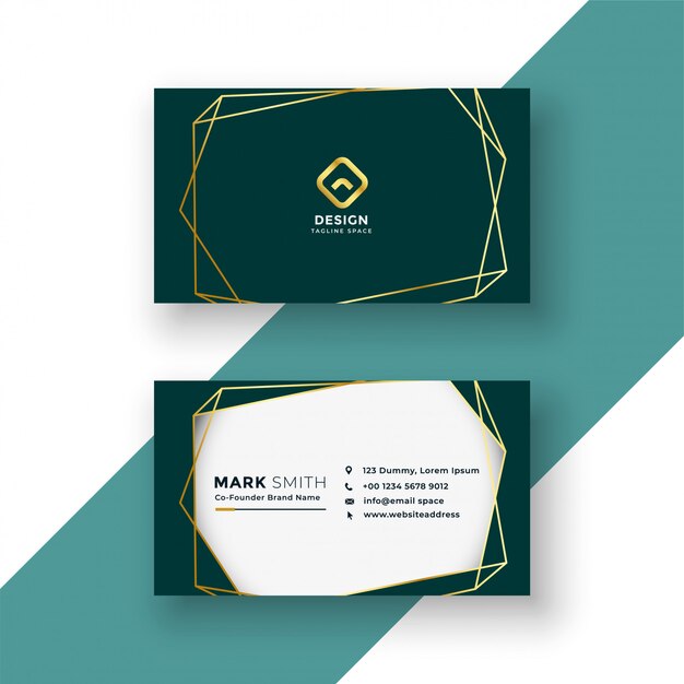 Stylish business card design with golden frame