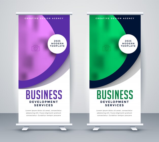 Stylish business roll up banner template design