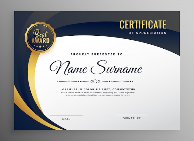 Stylish certificate template in luxury style