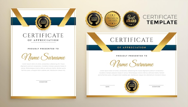 Stylish certificate template for multipurpose use design