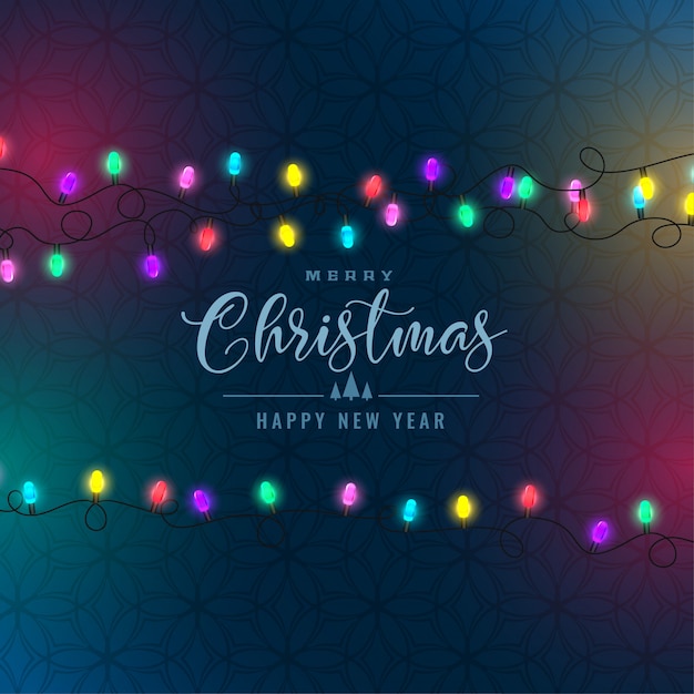 Free vector stylish christmas festival colorful lights background