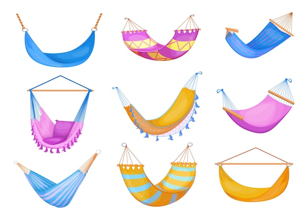 Stylish collection of hammocks flat pictures