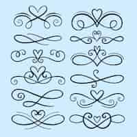 Free vector stylish collection of wedding ornaments