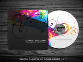 Vettore gratuito design colorato copertina colorata cd