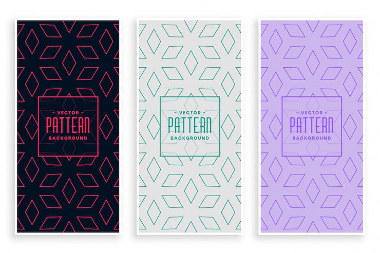 Free Vector stylish creative diamond shape pattern set