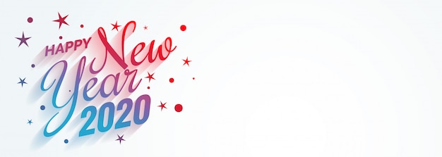 Free vector stylish creative happy new year 2020 banner