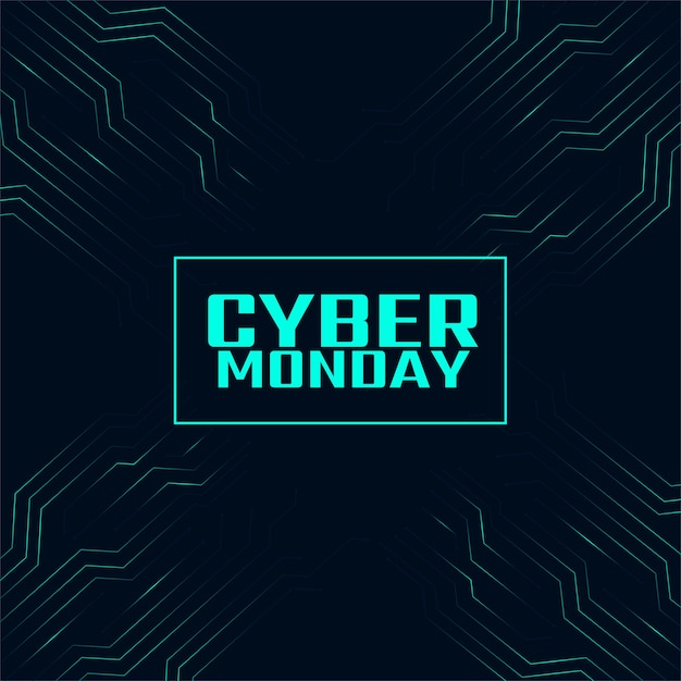 Free vector stylish cyber monday digital technology banner