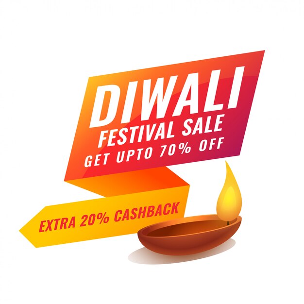Stylish diwali sale banner in bright vibrant colors