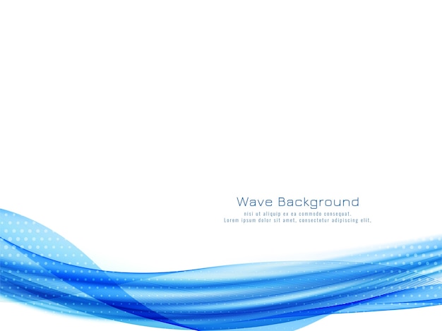 Stylish elegant blue wave design background