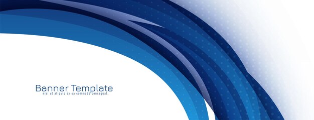 Stylish elegant blue wave design banner template vector