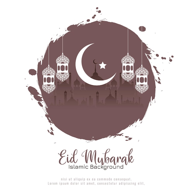 Stylish elegant Eid Mubarak festival Islamic background design vector