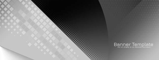 세련된 우아한 회색 기하학적 비즈니스 배너 디자인