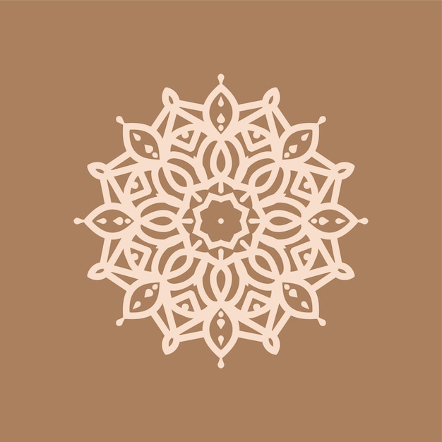 Stylish elegant mandala design brown background