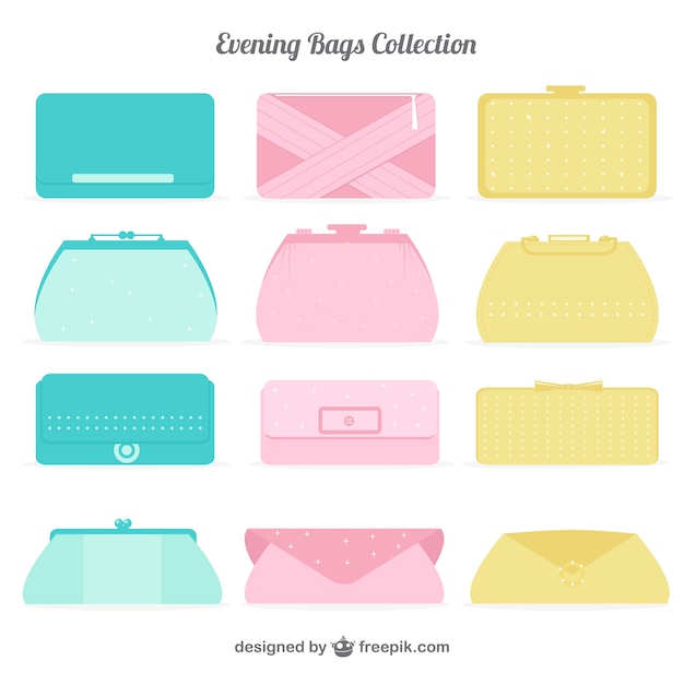 Free vector stylish evening bag collection