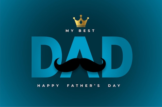 Stylish fathers day greeting card with golden crown