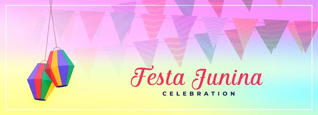 Free vector stylish festa junina brazil festival banner