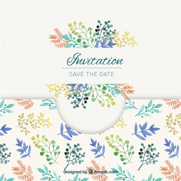 Free vector stylish floral wedding invitation