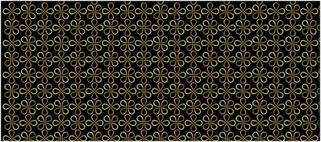Stylish flower line pattern gold background