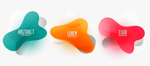 Free vector stylish fluid shape modern banners design