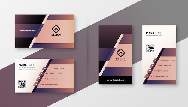 Stylish geometric creative business card design template