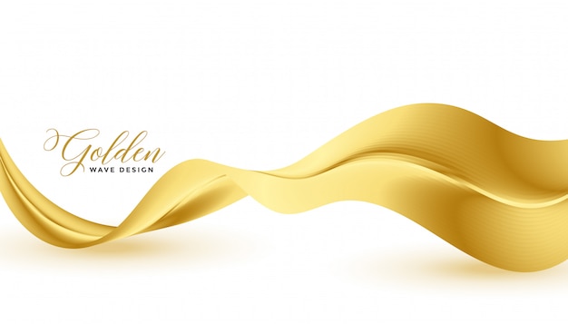 Stylish golden 3d wave abstract premium background