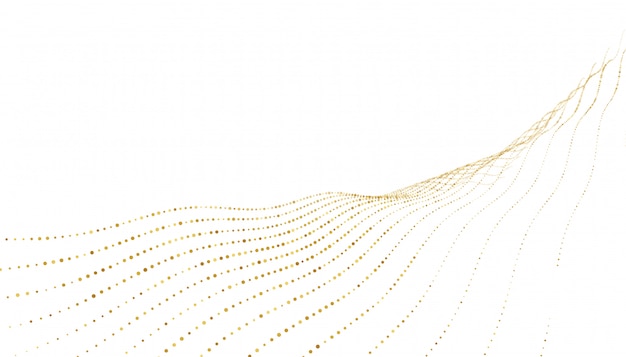 Free vector stylish golden dots wave lines background