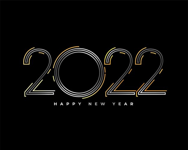 スタイリッシュな金と銀の2022年の新年の壁紙