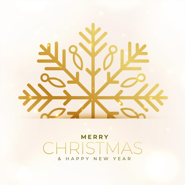 Free vector stylish golden snowflake christmas festival background