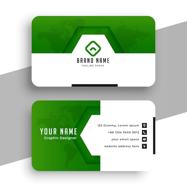 Free vector stylish green business card design