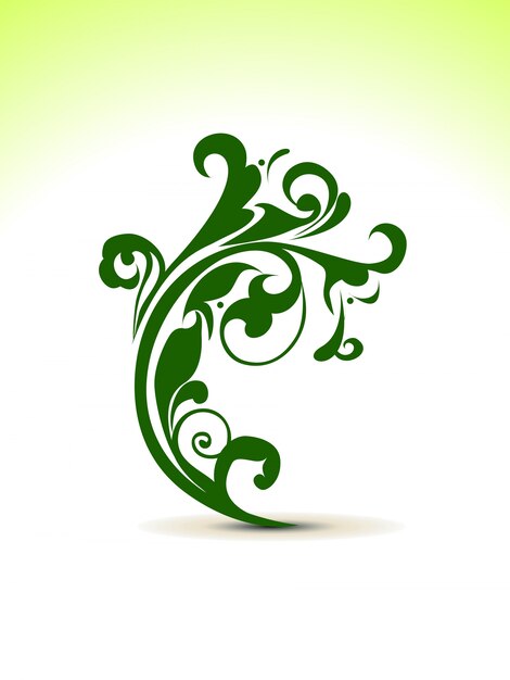 Stylish green floral background