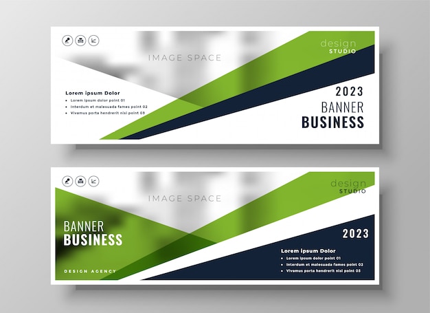 Free vector stylish green geometric business banner