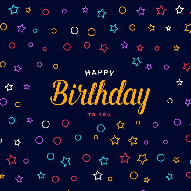 Free vector stylish happy birthday card design with colorful pattern