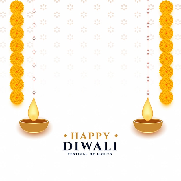 Free vector stylish happy diwali background with text space