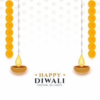 Stylish happy diwali background with text space