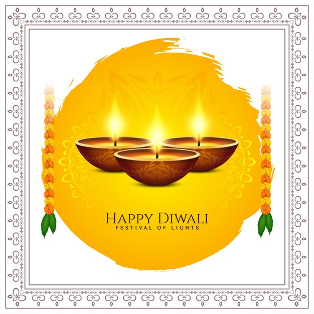 Stylish happy diwali festival elegant celebration background design