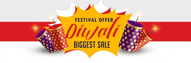 Free vector stylish happy diwali sale banner design