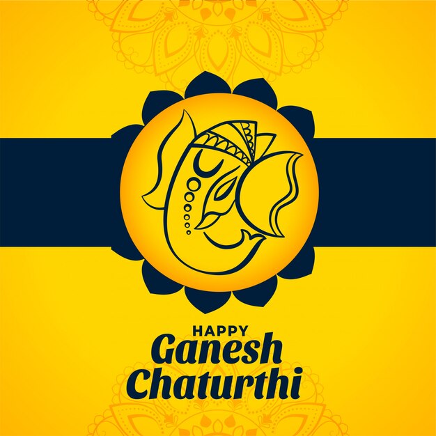 Stylish happy ganesh chaturthi yellow design
