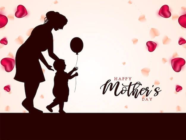 Free vector stylish happy mothers day celebration adorable background design