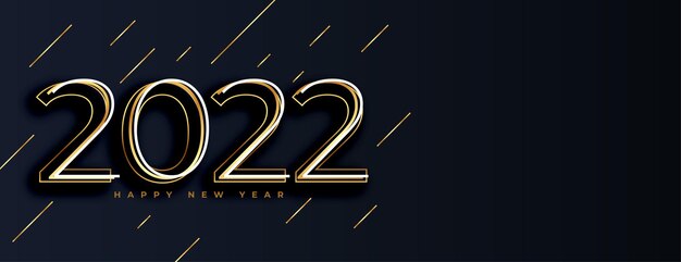 Stylish happy new year 2022 golden text effect