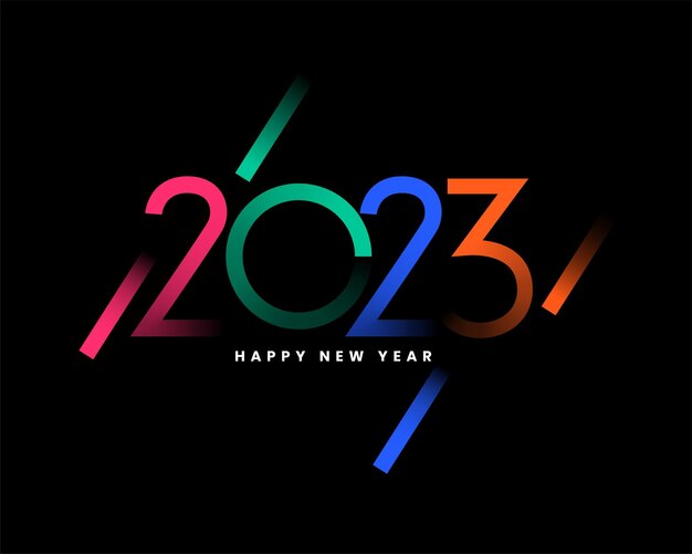 Stylish happy new year 2023 event background vector design