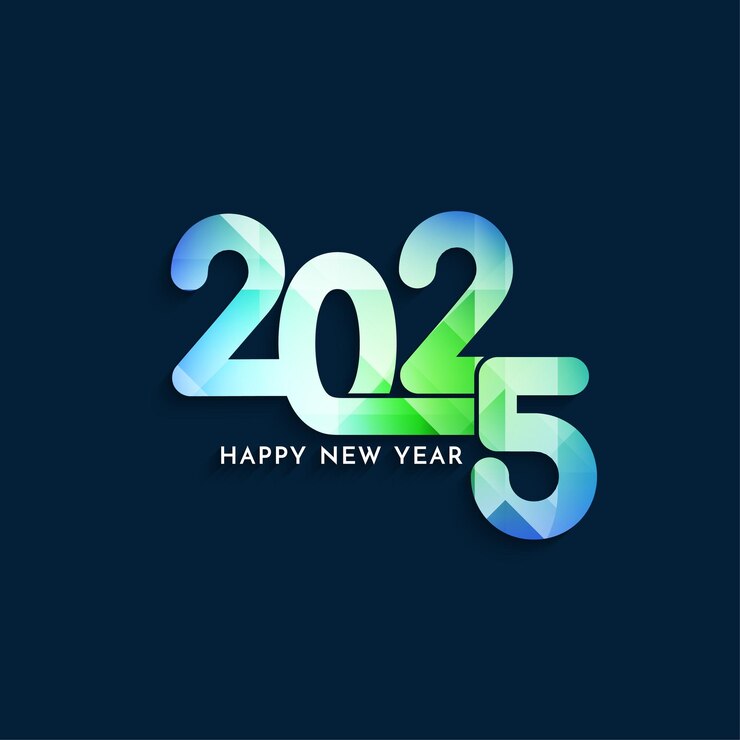मुफ़्त वेक्टर stylish happy new year 2025 colorful text greeting background