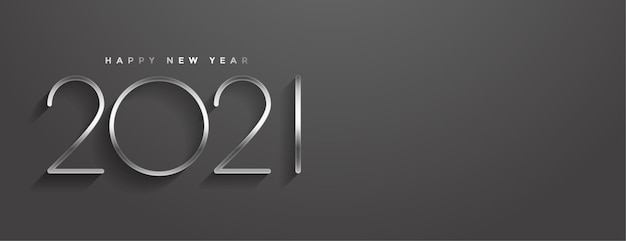 Vettore gratuito elegante banner di stile minimal di felice anno nuovo