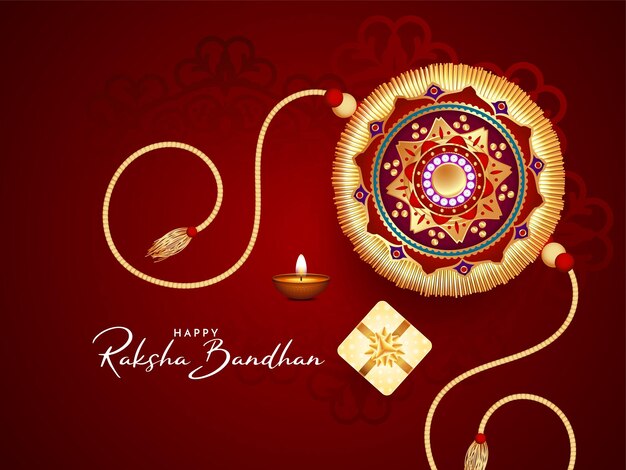 Стильный классический дизайн карты фестиваля Happy Raksha Bandhan