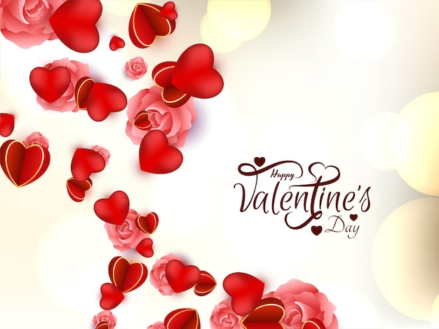 Stylish Happy Valentines day celebration decorative background vector